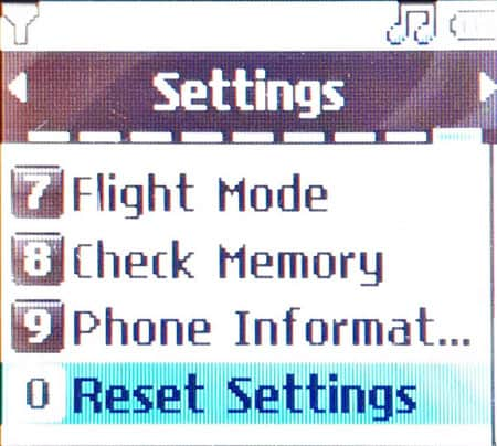 Zresetuj telefon w LG Viewty, Revere, Cosmos