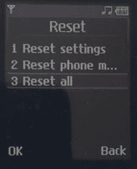 Reset phone LG Venus, Scorpius and similar series